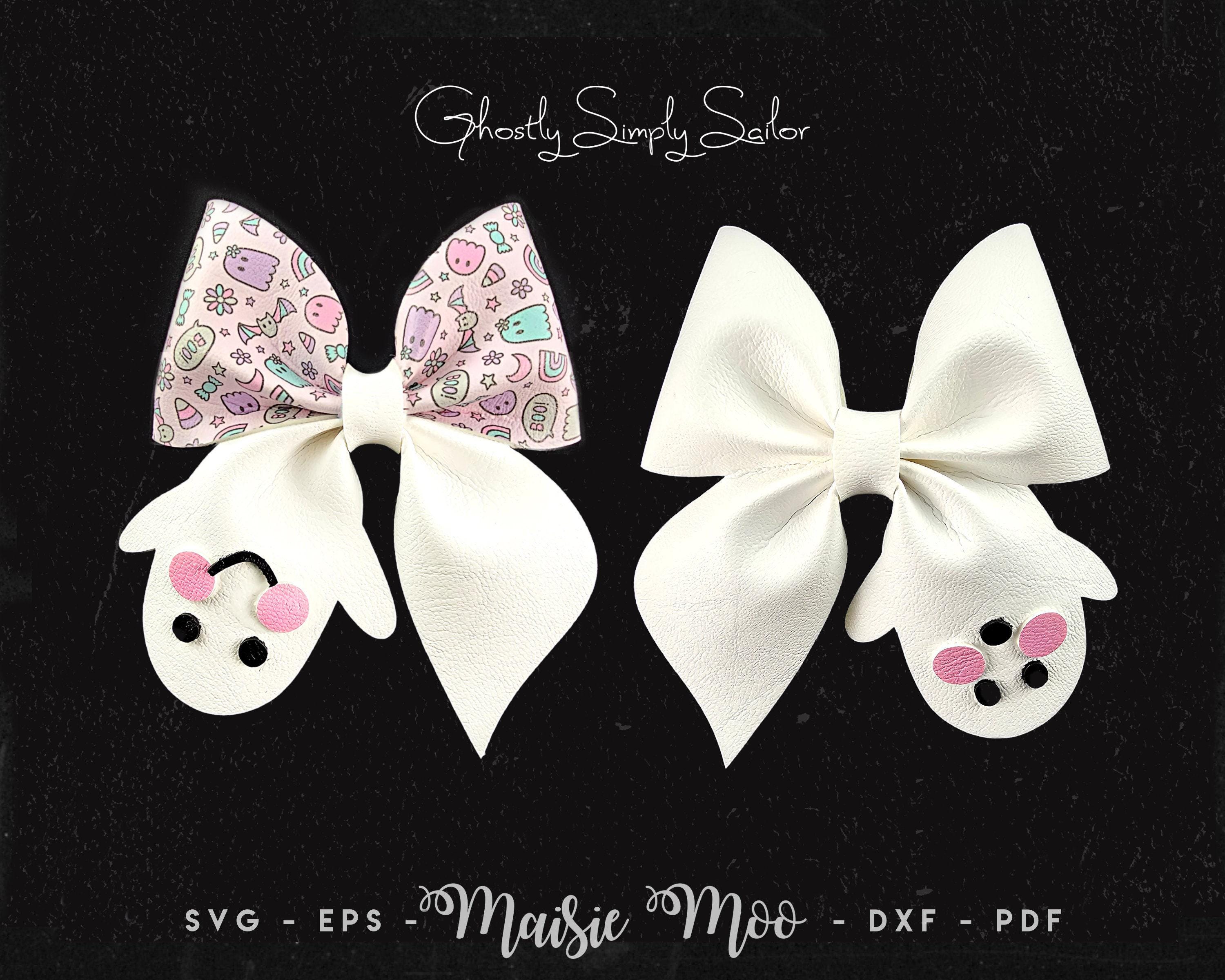 Halloween Ghost Simply Sailor Bow Template SVG, Pinch Bow PDF, Hair Bow Template, Cricut Bow svg, DIY Bow Cut File Maisie Moo