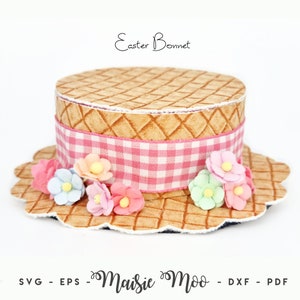 Ostern Frühling Bonnet Minihut SVG - Kunstleder Haarschmuck Muster - Cricut Digitale Datei