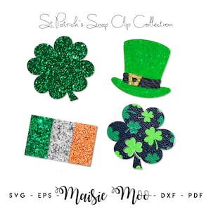 Clip de presión de San Patricio SVG, plantilla de clip de presión de San Patricio, plantilla de lazo de trébol, lazo SVG, funda de Clippie, pinza para el cabello Maisie Moo