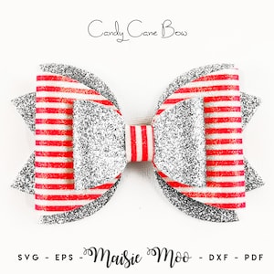 Hair Bow SVG | Bestseller Bow Template | Faux Leather Bow SVG | Classic Cricut Christmas Hair Bow PDF Maisie Moo Vegan leather