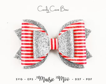 Hair Bow SVG | Bestseller Bow Template | Faux Leather Bow SVG | Classic Cricut Christmas Hair Bow PDF Maisie Moo Vegan leather