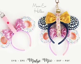 Mouse Ear Holder SVG, Faux Leather Headband Ear Holder Bag Clip, Mouse Ear Backpack Holder Template, Cricut Crafts, Maisie Moo