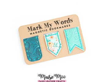 Magnetisk bokmärke SVG-mall, handsömnadsmönster för konstläder, present till bokälskare, DIY-planerare, Cricut-klippfiler