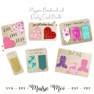 Magnet Lesezeichen SVG Bundle, Vorlage, Buch Liebhaber Geschenk, DIY Planer Lesezeichen Kunstleder Handwerk Keine Nähen Dateien Cricut Cut Dateien