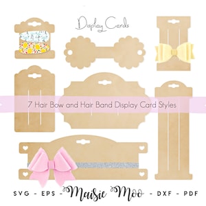 Bow Card SVG, Bow Display Card, Hair Clip Card DXF,  Bow Card Template PDF,  files for Cricut Cut Files, Silhouette Cut Files, Maisie Moo