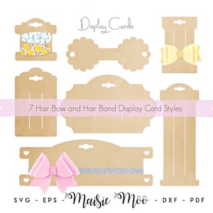 Cartão de laço SVG, Cartão de exibição de laço, Cartão de grampo de cabelo DXF, Modelo de cartão de laço PDF, arquivos para Cricut Cut Files, Silhouette Cut Files, Maisie Moo