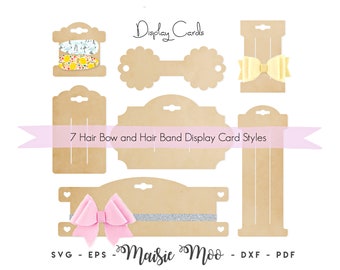 Bow Card SVG, Bow Display Card, Hair Clip Card DXF,  Bow Card Template PDF,  files for Cricut Cut Files, Silhouette Cut Files, Maisie Moo