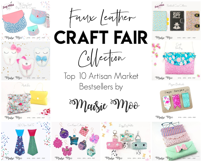 Craft Fair Bundle, Bestselling Craft Show Faux Leather Cricut Templates, Craft Market Ideas, Craft Ideas to sell, Bestsellers, Top 10