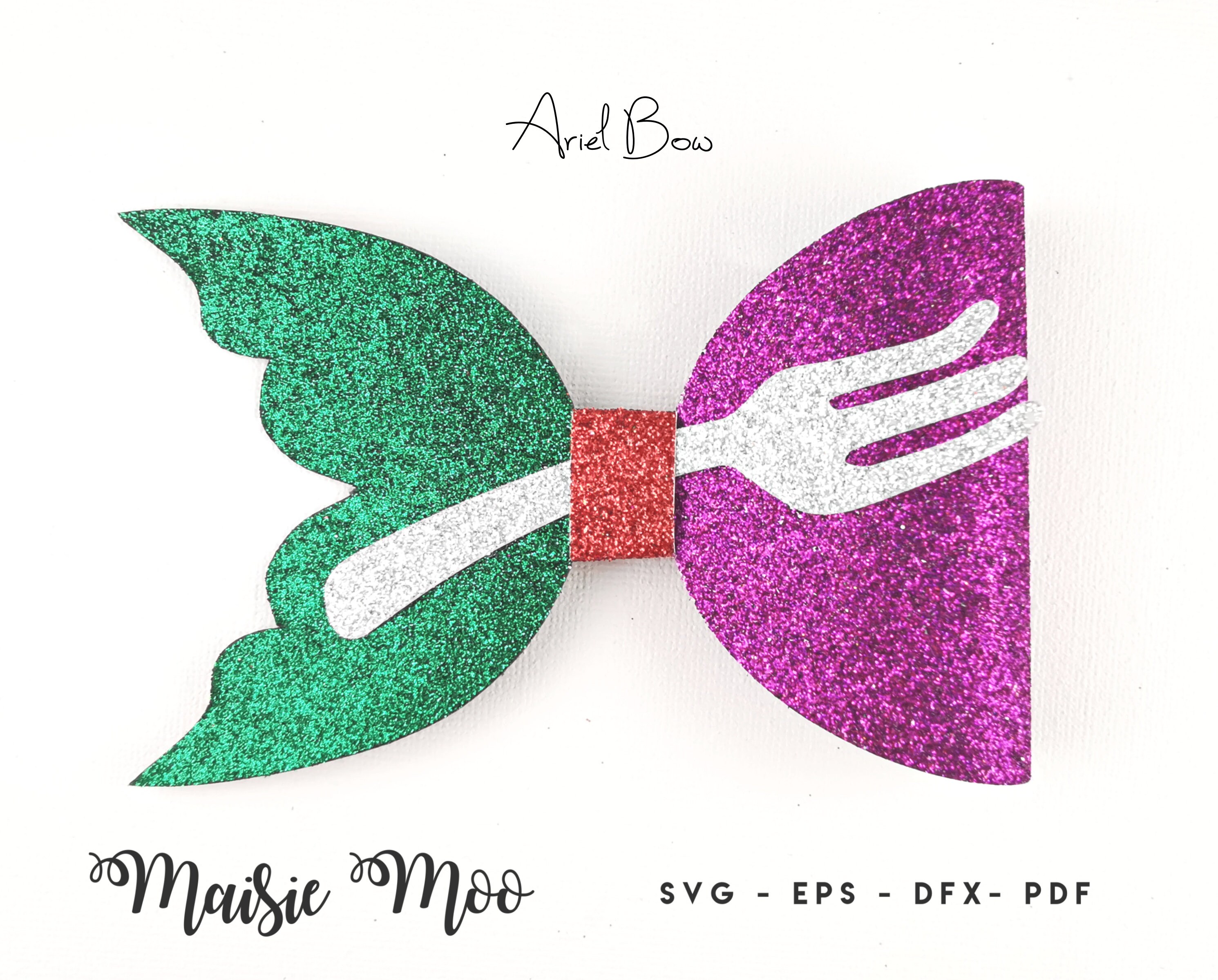 Download Ariel Bow Mermaid Tail Bow Template SVG Mermaid Bow SVG | Etsy