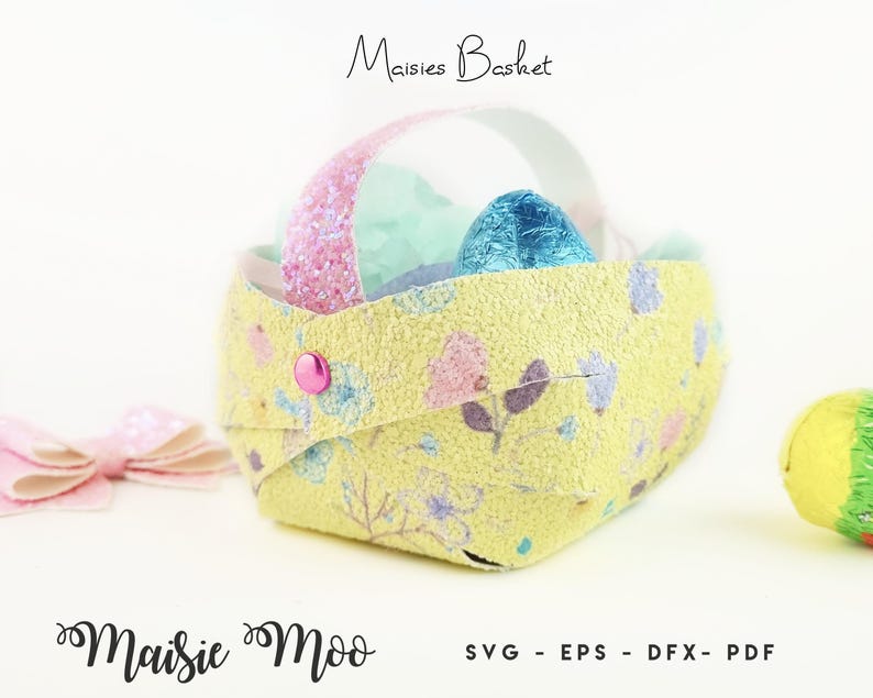 Faux Leather Basket SVG | 3D Easter Basket Template | Faux Leather Bag SVG | Purse SVG | Party Favor Bag | No Sew Girls Purse Template