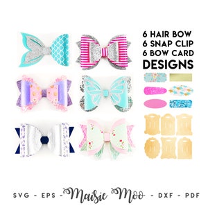Hair Bow Templates, Bow SVG Bundle | Hair Bow Starter Pack | Bow Templates | Hair Bow PDF | Cricut Bow Cut File Maisie Moo Vegan leather