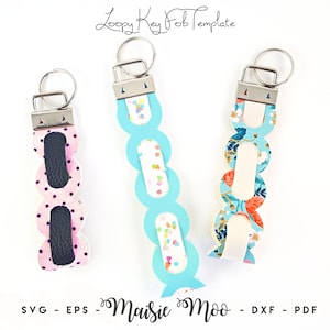 Loopy Key Fob SVG | Keychain Wrist Fob Tempate | Woven Faux Leather Fob | Wristlet Cricut SVG Cut File | Cricut Bracelet Template Purse Fob