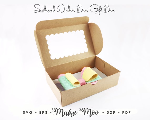 Bow Box SVG, Bow Display Box Template, Hair Bow Gift Box DXF, Window Gift Box PDF, Cricut Box svg silhouette cut files, Maisie Moo