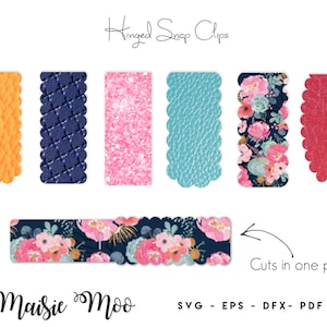 Hinged Snap Clip SVG, Snapclip Template, Bow Template, Bow SVG, Clippie Cover, Hair Clip Svg files for Cricut Cut Files, Maisie Moo