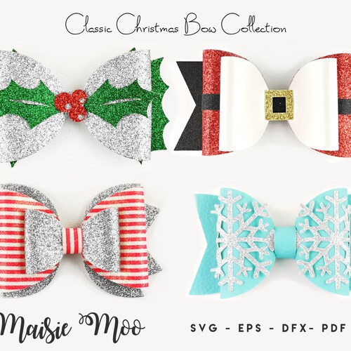 Christmas Svg Bow Penguin Bow Svg Christmas Bow Template Etsy