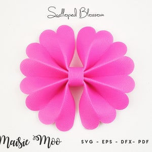 Pinch Bow Bundle Scalloped Pinch Bow SVG Ruffle Pinch Bow Template Collection Flower Petal Hair Bow SVG Maisie Moo Vegan leather image 3