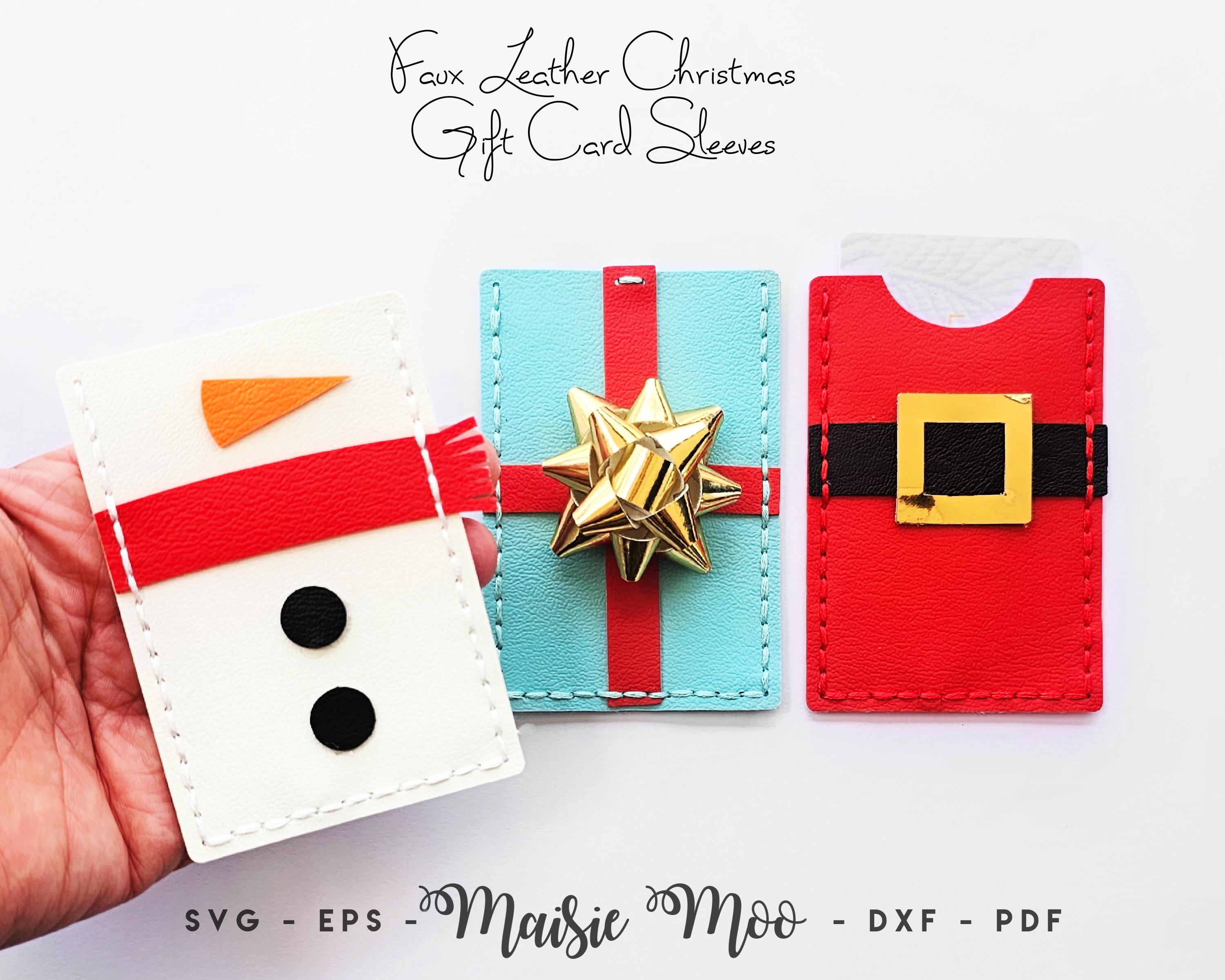 Christmas Gift Card Holder Tutorial, Giftcard Sleeve, Faux Leather Gift Card  Cover SVG, Faux Leather Files for Cricut Cut Files Maisie Moo - Etsy