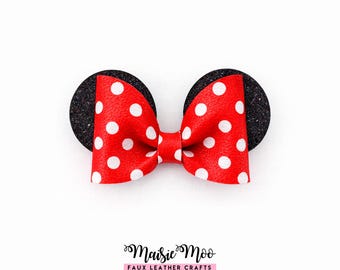 Minnie Bow sjabloon SVG, knijpboog SVG, muis oren buigen pdf, muis svg-bestanden voor Cricut gesneden bestanden, silhouet snijden bestanden, Maisie Moo