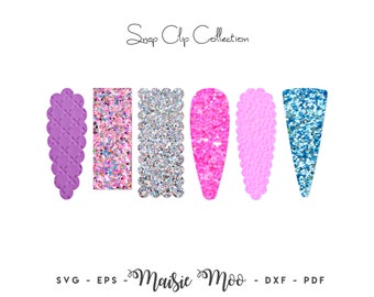 Snap Clip SVG, Snapclip Template, Scalloped Bow Template, Bow SVG,  Clippie Cover,  Hair Clip Svg files for Cricut Cut Files, Maisie Moo