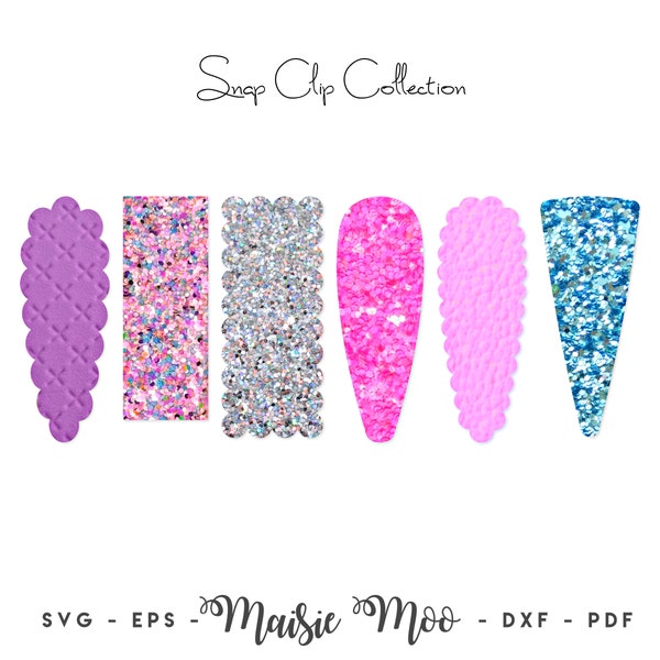 Snap Clip SVG, Snapclip Template, Scalloped Bow Template, Bow SVG,  Clippie Cover,  Hair Clip Svg files for Cricut Cut Files, Maisie Moo