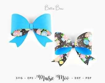 Coquette Style Hair Bow SVG, Cricut Bow Template, Vintage Bow PDF, Double Sided Bow, Maisie Moo