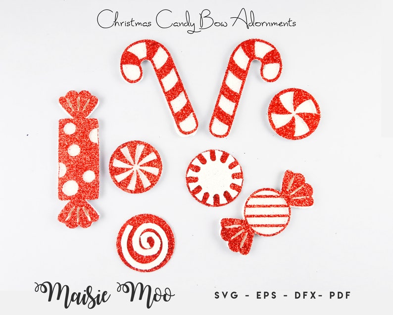 Download Christmas Bow SVG Christmas Candy Embellishments Template ...
