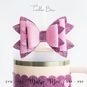 Tumbler Bow SVG, strotopper boog sjabloon, haarstrik pdf, Cricut Bow-zelfstudie