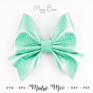 Pinch Bow Template SVG, Maya Bow PDF, Faux Leather Hair Bow Template, Cricut Bow svg, Bow Template for Cricut, DIY Bow Cut File Maisie Moo