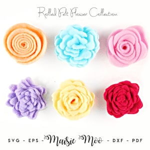 Rolled Felt Flower SVG, Felt Flower Template ,Felt Flower PDF Pattern, 3D Felt Flower Pattern, DIY Fabric Flower, Cricut Flower Maisie Moo