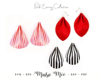 Pinch Earring SVG | 3D Faux Leather Earring Templates | Cricut Earring SVG | Cricut Earring Template | Folded Teardrop Earrings Maisie Moo