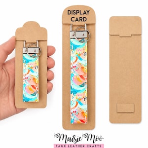 Wristlet Keychain Display Card SVG, Key Fob Card, Keyring Card DXF, Bow Card Template PDF,  Cricut Crafts