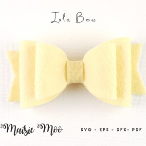 Isla Bow Template SVG, Classic Bow PDF, Stacked Hair Bow Template, Faux Leather Cricut Bow svg, Felt Bow for Cricut, DIY Bow Cut File