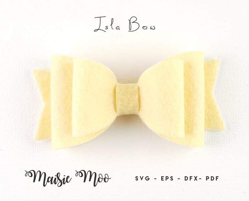 Isla Bow Template SVG, Classic Bow PDF, Stacked Hair Bow Template, Faux Leather Cricut Bow svg, Felt Bow for Cricut, DIY Bow Cut File