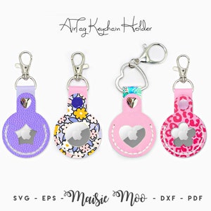 Patrón de llavero AirTag®, SVG de soporte AirTag®, plantilla de funda AirTag®, patrón para coser a mano, diseño de Maisie Moo