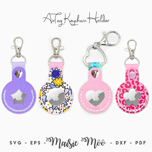 AirTag® Keychain Pattern, AirTag® Holder SVG, AirTag® Case Template, Hand Sew Pattern, Maisie Moo Design,