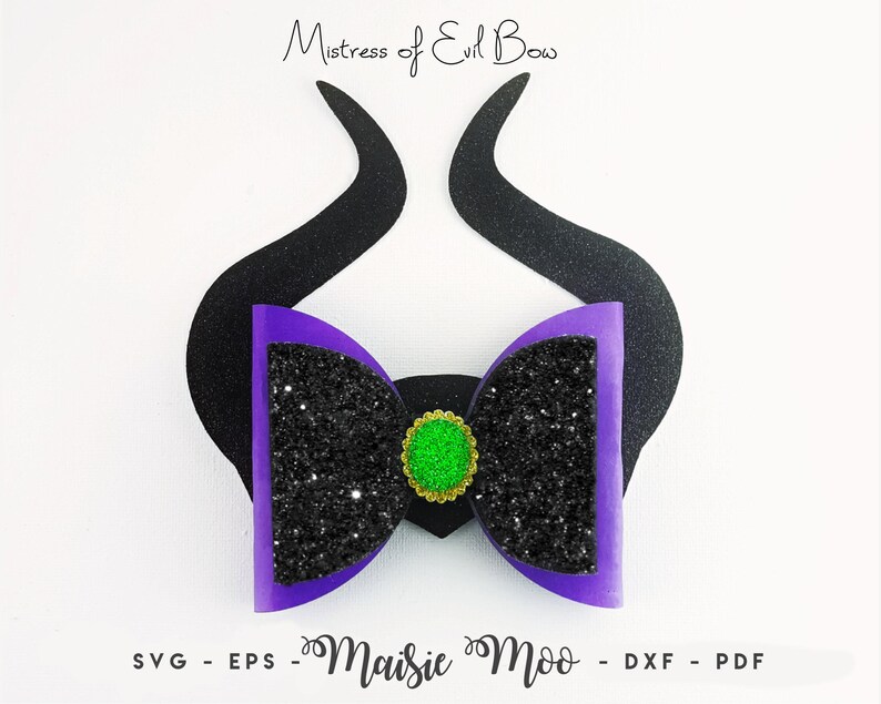 Halloween Bow SVG, Mistress of Evil Bow Template SVG, Felt Bow PDF, Witch Bow, Svg files for Cricut Cut Files, Silhouette Cut Files,