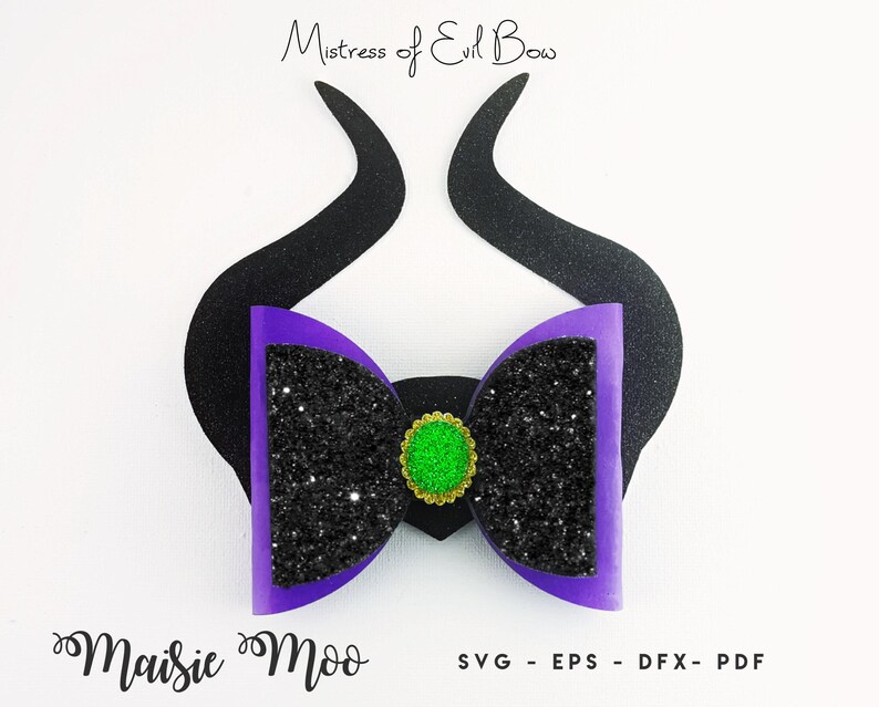 Halloween Bow SVG, Mistress of Evil Bow Template SVG, Felt Bow PDF, Witch Bow, Svg files for Cricut Cut Files, Silhouette Cut Files,
