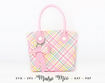 Faux Leather Bag SVG | Leather Pattern | Primrose Tote Bag Pattern | Bow Bag Charm Handbag SVG | Girls Purse Pattern | Gift Bag