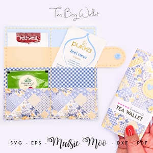 Tea Wallet Pattern, Faux Leather Tea Bag Wallet SVG, Cricut Craft Leather Pattern