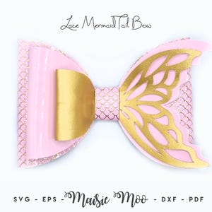 Modèle de noeud de queue de sirène en dentelle SVG, SVG, noeud Maisie Moo PDF, noeud de coquillage, fichiers Svg pour fichiers de coupe Cricut, fichiers de coupe Silhouette, Maisie Moo