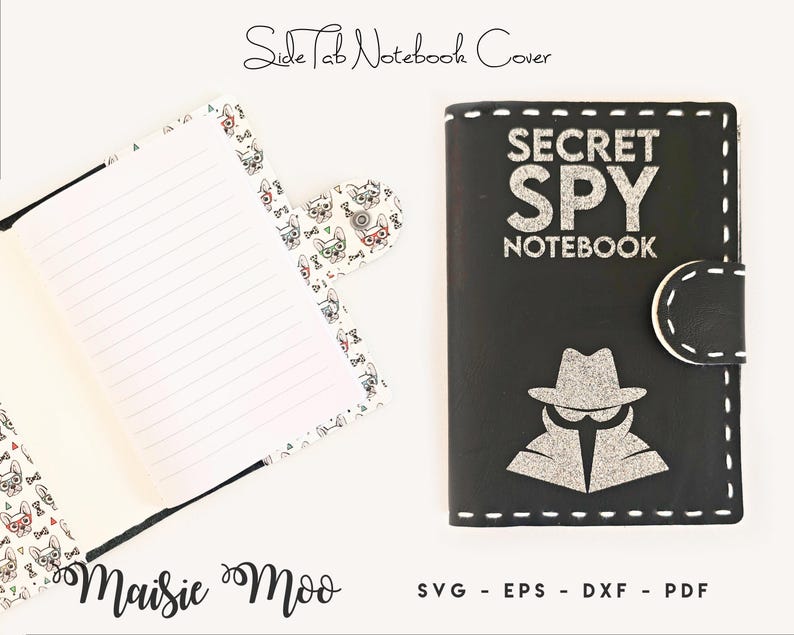 Plantilla SVG para funda de cuaderno A6 de piel sintética / Funda para cuaderno de piel cosida a mano / Patrón PDF para funda de cuaderno Fieldnotes imagen 4