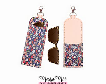 Sunnies Keychain Pattern, Pair Eyewear Topper Case SVG Template, Faux Leather DIY Crafts with Maisie Moo
