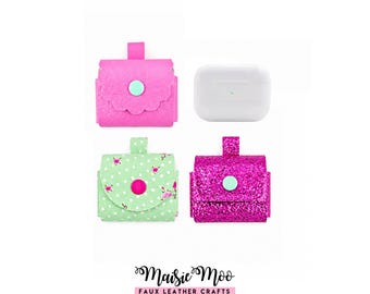 AirPod® Pro Cover SVG, EarPod-hoessjabloon, sleutelhangerhouder SVG, No Sew, kunstleer Svg-bestanden voor Cricut Cut-bestanden Maisie Moo