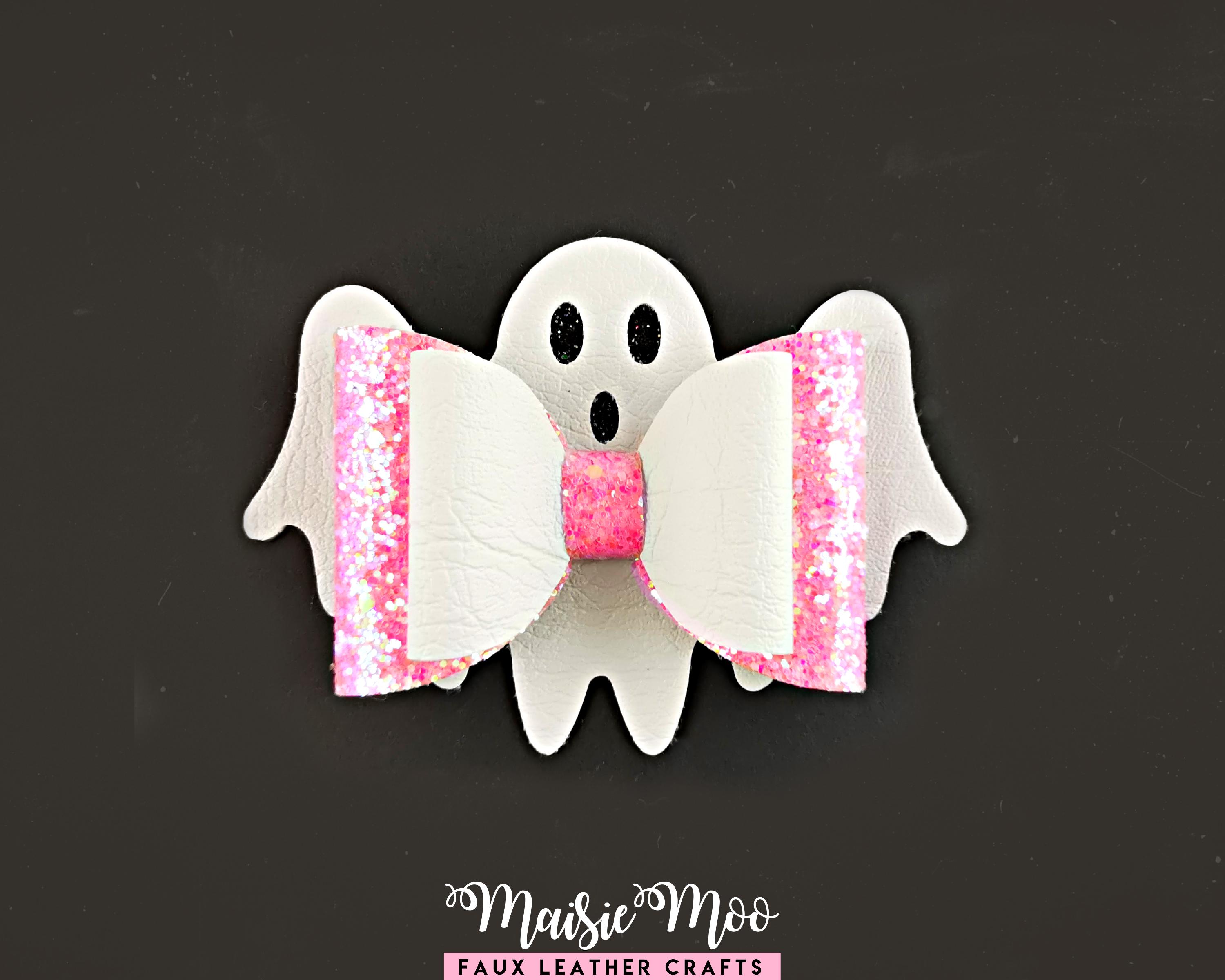 Ghost Bow SVG, Halloween Hair Bow Template, Cute Ghost Bow  display picture 1