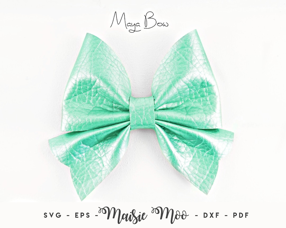 Pinch Bow Template SVG, Maya Bow PDF, Faux Leather Hair Bow Template ...