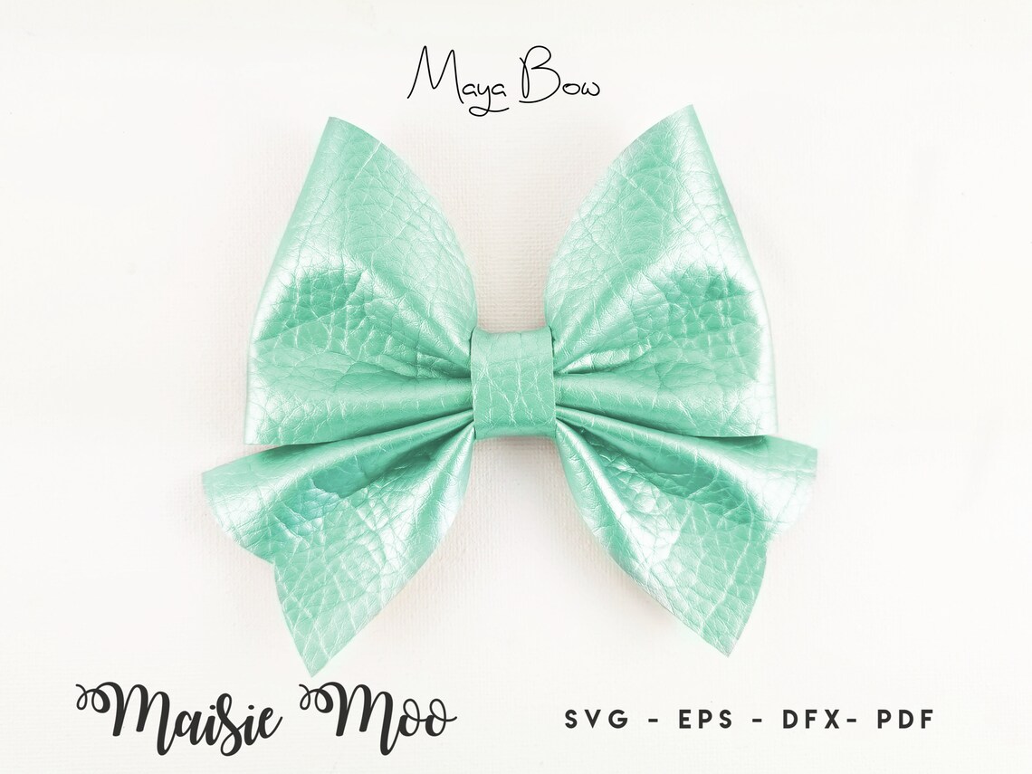 Pinch Bow Template SVG Maya Bow PDF Faux Leather Hair Bow | Etsy