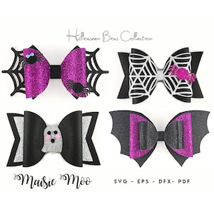 Halloween Bow Collection, Bow Template SVG Bundle, Black Bow SVG, Bow Bundle SVG, Svg files for Cricut Cut Files, Silhouette Cut Files,