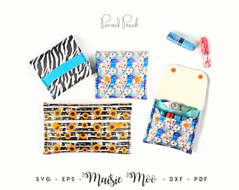 Period Pouch Pattern SVG Florence Purse SVG Template | Hand stitched Faux Leather Purse Coin purse Pouch svg| Handbag SVG | Sanitary Bag