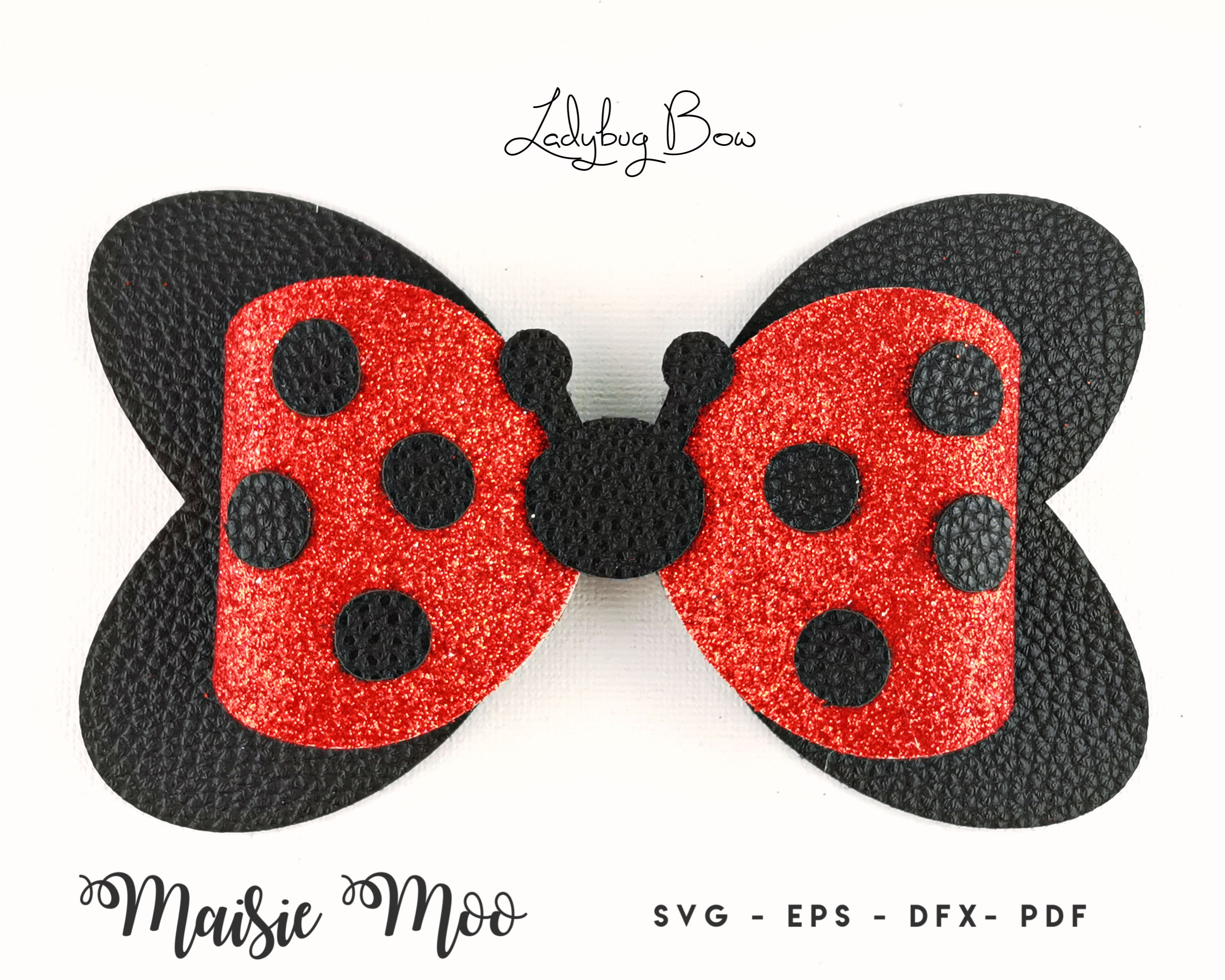 Ladybug Bow Template SVG Ladybird Bow SVG Lady Bug Felt Bow - Etsy