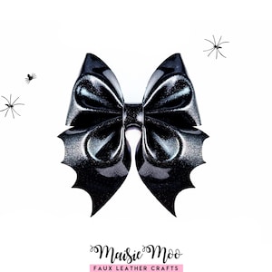 Halloween vleermuis boog SVG, Sailor Pinch Bow sjabloon, kunstleer haarelastiekje patroon, Cricut & silhouet strik gesneden bestand
